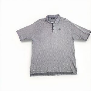 Chief Wahoo Lee Sport Polo Shirt Men XXL Blue/Gray Casual‎ Short Sleeve Golf